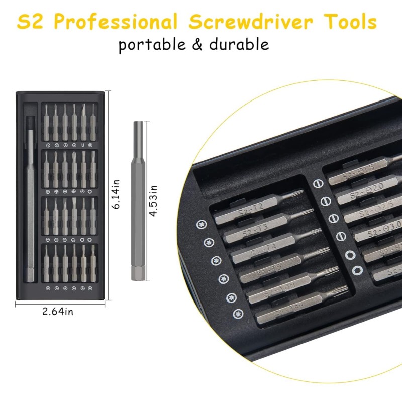 24 in 1 Precision Screwdriver Set with Magnetic Driver, Windspeed Pocket Manual Screwdriver Tool Kit with Sliding Closure, Mini Professional Repair Tools for Electronics/Watch/Camera/Laptop/Glasses