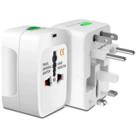 International Universal Travel Adapter All-in-One Solution for US, AUS, UK, EU, Europe, North-South America Multipurpose with surge protector 