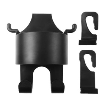 Car Headrest Backseat Organizer – 3 in 1 Cell Phone & Drink Cup Holder with Headrest Hooks, Travel Accessory for Kids and Adults