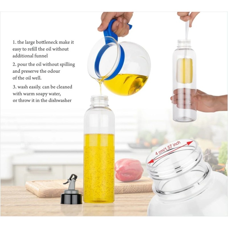 1L Oil Dispenser with Lid & Drip-Free Spout 