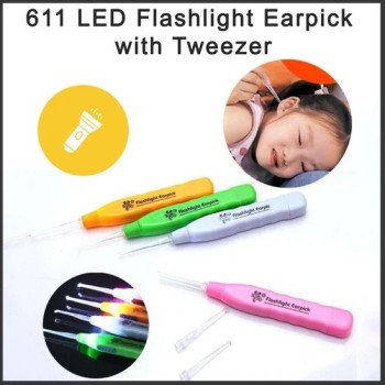 LED Flashlight Earpick with Tweezer – Multipurpose Ear Wax Removal Tool with Bright Light, Soft Tips, and Precision Tweezer for Safe and Easy Ear Cleaning – Ideal for Kids, Adults & Family Use