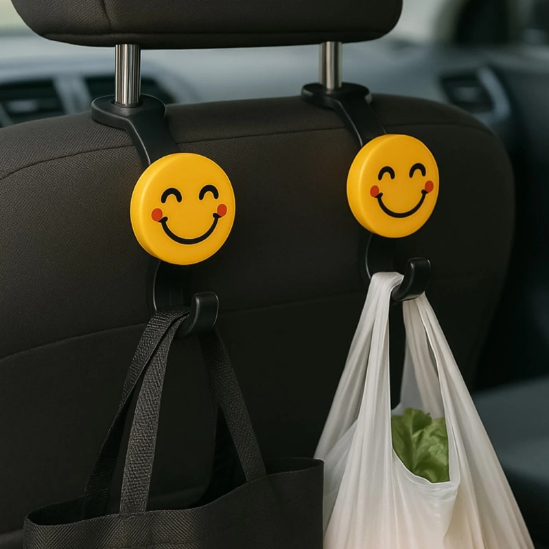 Universal Car Seat Headrest Hooks – 2 Pc Set Heavy-Duty Backseat Hanger for Car Organization, Holds Bags, Groceries, Handbags, Purses, Coats & More – Durable, Space-Saving Hooks for All Vehicles