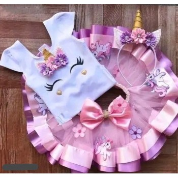 Cute girls frocks dress set birthday party wear fabric soft best quality