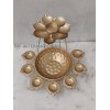 MF INTERNATIONAL Decorative Metal Diya Traditional Diya Urli Tealight Holder Golden Bowl for Floating Flowers and Tea Light Candles Home,Office and Table Decor Special Diwali Decor