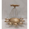 MF INTERNATIONAL Decorative Metal Diya Traditional Diya Urli Tealight Holder Golden Bowl for Floating Flowers and Tea Light Candles Home,Office and Table Decor Special Diwali Decor