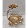 MF INTERNATIONAL Decorative Metal Diya Traditional Diya Urli Tealight Holder Golden Bowl for Floating Flowers and Tea Light Candles Home,Office and Table Decor Special Diwali Decor