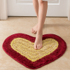 -Piece Heart-Shaped Shaggy Doormat Set – Soft Velvet Bathroom and Door Mats