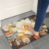 Premium Anti-Skid Floor Mat with Elegant Golden Floral Print