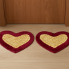 -Piece Heart-Shaped Shaggy Doormat Set – Soft Velvet Bathroom and Door Mats