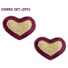 -Piece Heart-Shaped Shaggy Doormat Set – Soft Velvet Bathroom and Door Mats