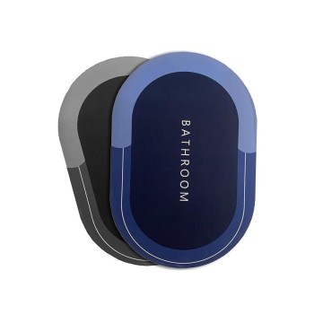 Oval Shape Anti-Skid Bathroom Doormat Combo – 2 PC Set