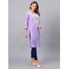 women's Purple Chikankari Embroidered Georgette Kurtawith matching inner – Elegant Ethnic Wear