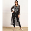 Elegant Black Chikankari Embroidered Kurta with Inner for Women