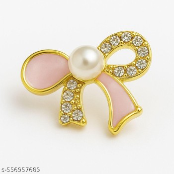 Elegant Pink Bow Pearl Stud Earrings – Crystal Rhinestone Fashion Jewelry for Women & Girls