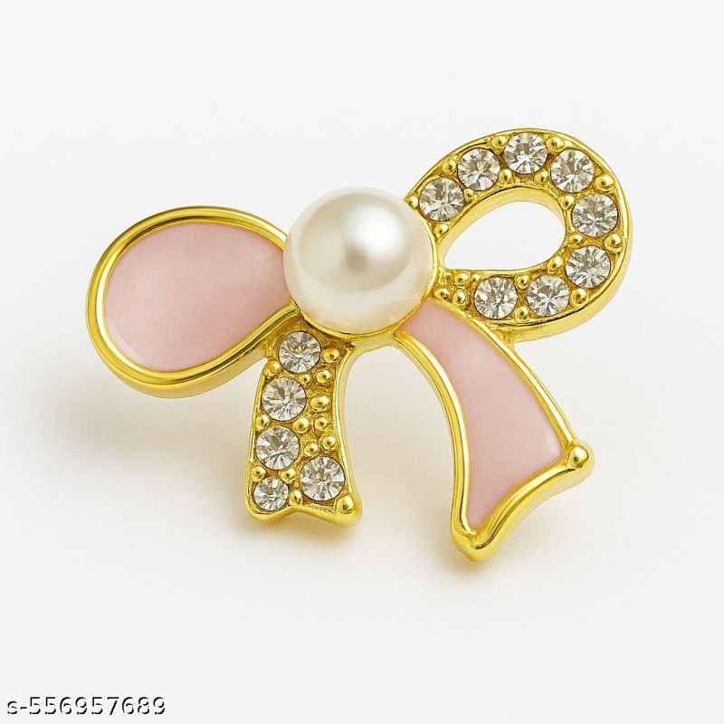 Elegant Pink Bow Pearl Stud Earrings – Crystal Rhinestone Fashion Jewelry for Women & Girls
