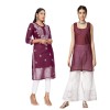 Women's Wine Georgette Chikankari Embroidered Kurta Set with Cotton Inner – Stylish Ethnic Festive Wear