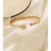 Elegant 18K Gold-Plated CZ Stone-Studded Designer Bangle Bracelet for Women – Premium Finish Party, Wedding & Daily Wear Fashion Jewellery with Sparkling Crystals and Stylish Minimalist Design