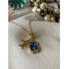Stylish Gold-Plated Travel-Themed Pendant Necklace for Women and Girls – Featuring Airplane and Blue Suitcase Charms with Adjustable Chain