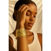 Bold 18K Gold-Plated Wide Cuff Bracelet for Women – Textured Wave Pattern with Cut-Out Detailing – Adjustable Open-Ended Statement Jewellery for Parties, Weddings & Special Occasions