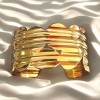 Bold 18K Gold-Plated Wide Cuff Bracelet for Women – Textured Wave Pattern with Cut-Out Detailing – Adjustable Open-Ended Statement Jewellery for Parties, Weddings & Special Occasions
