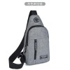 Sling Bag, Crossbody Backpack, Grey Canvas with Front Zipper Pocket