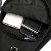 Sling Bag, Crossbody Backpack, Grey Canvas with Front Zipper Pocket