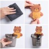 Plastic Wall Mounted Multipurpose Teddy Bear Toothbrush Holder Cup, ABS Plastic with Strong Adhesive Sticker Easy Installation 