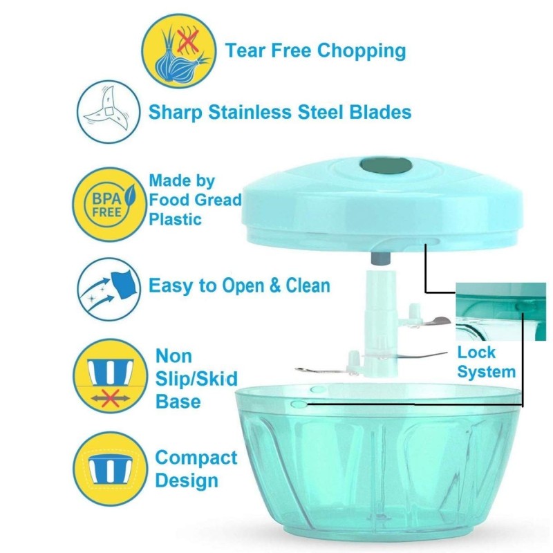 450 ML Vegetable, Fruit ,Onion Chopper , Hand Meat Grinder Mixer Food Processor Slicer Shredder Salad Maker