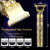 Metal Professional Cordless Buddha Hair Clipper Rechargeable T-Blade Men's Grooming Shaving Machine