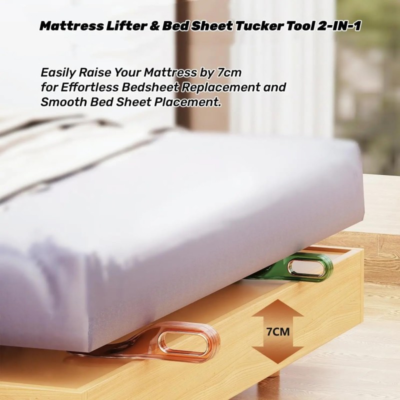 Mattress Lifter Tool 2 in 1 Bedsheet Tucker Tool/Stand Bed Lifter Helps Lift and Hold Mattress (1/pc)