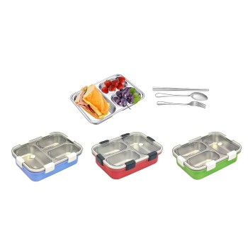 3-Compartment Leakproof Thermal Insulation Lunch Box – Reusable Stainless Steel Food Container