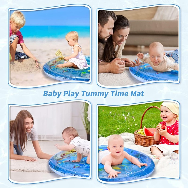 Toddly SplashJourney XL Inflatable Tummy Time Water Mat – Baby Sensory Play Mat for Early Development