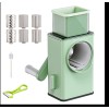 Manual Rotary Cheese Grater & Vegetable Slicer with 3 Interchangeable Blades