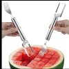 2-in-1 Watermelon Fork Cutter & Slicer – Stainless Steel Melon Cutting Tool