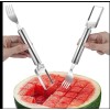 2-in-1 Watermelon Fork Cutter & Slicer – Stainless Steel Melon Cutting Tool