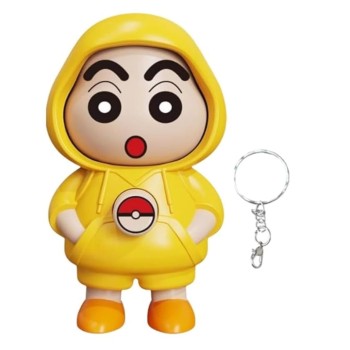 Cute Cartoon Character Keychain – Yellow Hoodie Collectible Toy Figure with Pokéball Design