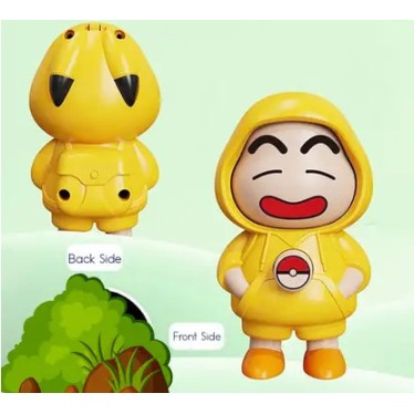 Cute Cartoon Character Keychain – Yellow Hoodie Collectible Toy Figure with Pokéball Design