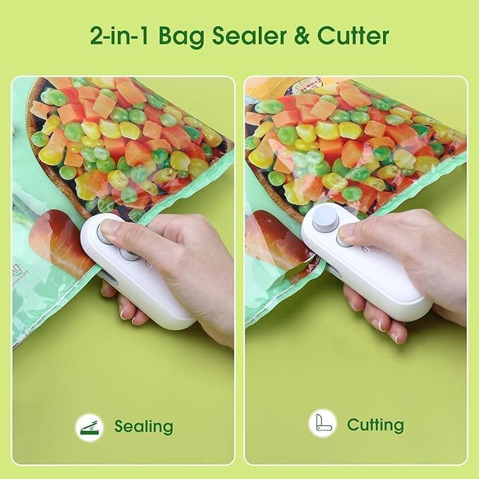 2-in-1 USB Rechargeable Mini Food Bag Sealer – Portable Vacuum Sealer Machine for Food Storage & Preservation