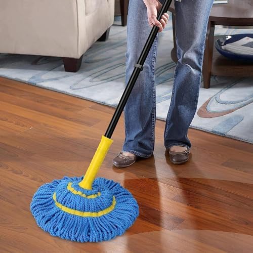 Microfiber Twist Mop – Floor Cleaning Dust Mop with Super Absorbent Head