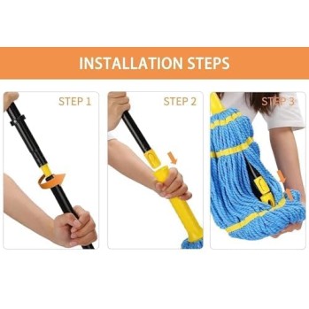 Microfiber Twist Mop – Floor Cleaning Dust Mop with Super Absorbent Head