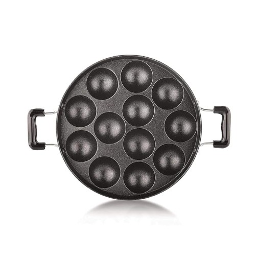 Non-Stick Appam Maker Pan Cast Iron and Aluminum Appam Patra for Fluffy South Indian Appams 450g /12cups