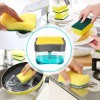 Plastic Liquid Soap Dispenser with Pump & Sponge Holder – Kitchen Sink Soap Dispenser Organizer soap dispenser with sponge holder, kitchen sink soap dispenser, liquid soap pump dispenser