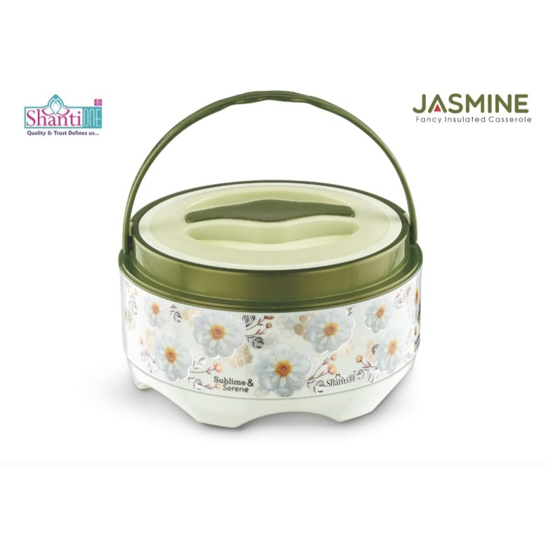 ShantiOne Jasmine Fancy Insulated Casserole | Hot & Cold Food Storage | Premium Floral Design (2500ml)