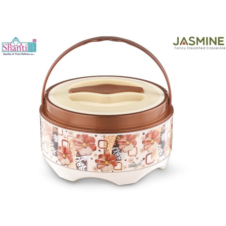 ShantiOne Jasmine Fancy Insulated Casserole | Hot & Cold Food Storage | Premium Floral Design (2500ml)