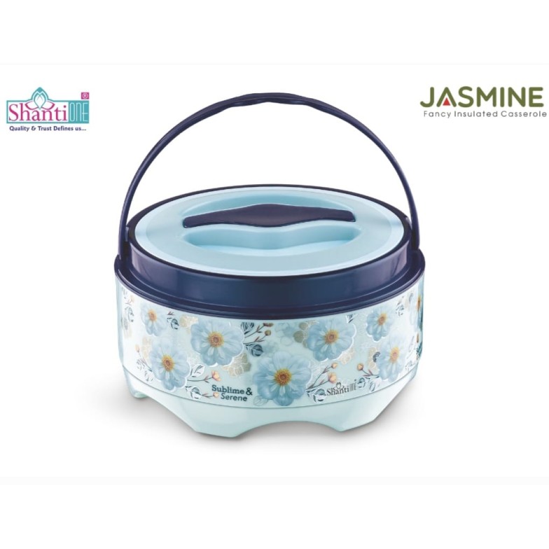 ShantiOne Jasmine Fancy Insulated Casserole | Hot & Cold Food Storage | Premium Floral Design (2500ml)