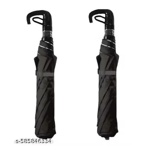 Bibas Trading Co. Hand-Open Two-Fold Black Umbrella – Compact, Durable & Portable Travel Umbrella for Daily Use & Outdoor Protection