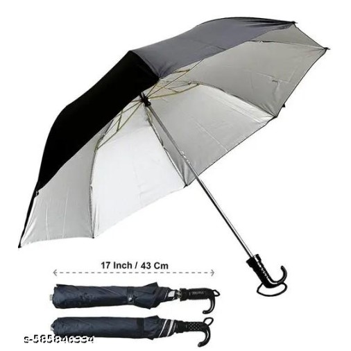 Bibas Trading Co. Hand-Open Two-Fold Black Umbrella – Compact, Durable & Portable Travel Umbrella for Daily Use & Outdoor Protection