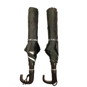 Bibas Trading Co. Hand-Open Two-Fold Black Umbrella – Compact, Durable & Portable Travel Umbrella for Daily Use & Outdoor Protection