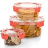 Aarvi Empresa presents Airtight Kitchen Container Set of 3-300ml, 750ml, 1500ml | Transparent Fridge Box with Leak Proof Lid & Lock | Food Storage Container/Snack Box/ Cookies & Dry Fruits Box