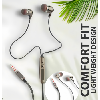 ZedPunch EARPHONE TURBO BASS SOUND FOR ALL DEVICES AND MIC FOR CALLING With Button 